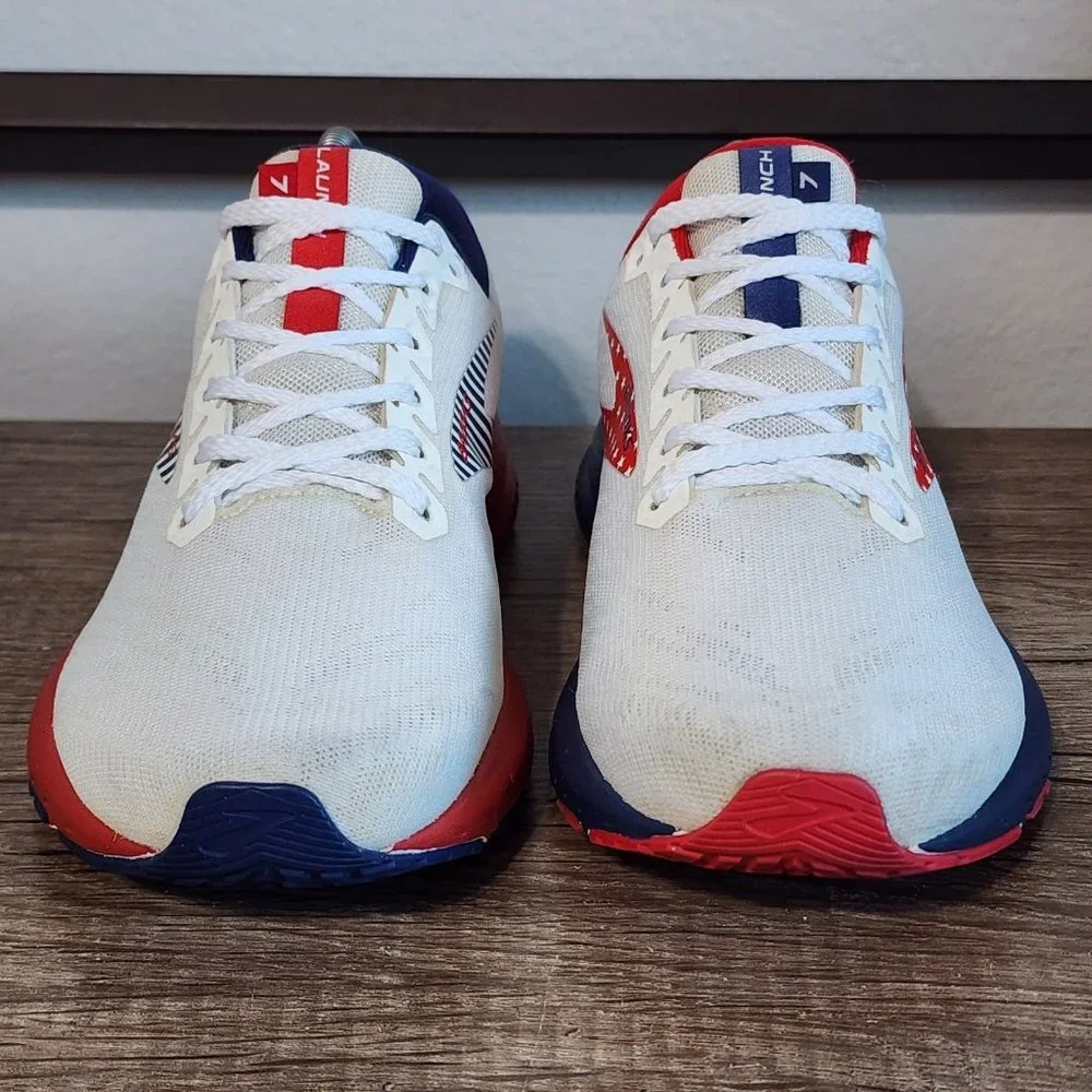 Brooks White and Red Athletic Shoes - Picture 2 of 8